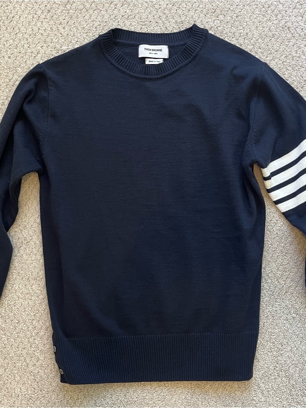 Thom Browne Navy Crewneck Sweater Size 2